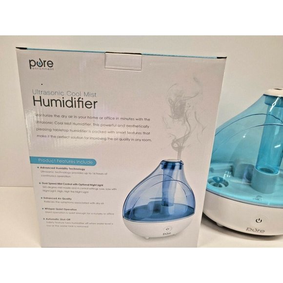 Pure Ultrasonic Cool Mist Humidifier Pure Enrichment 16 Hour Box Night Light - Picture 6 of 6